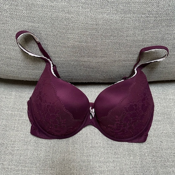 Victoria Secret | Body by Victoria Perfect Shape push up bra purple white 34DD - Picture 1 of 4